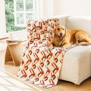 Waterproof & Soft Fluffy Premium Flannel Reversible Throw Dog Blankets 50 X 60"